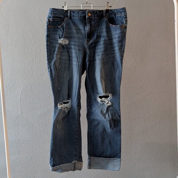 d. jeans Denim - NWT Women's D.Jeans Distressed Cuffed Jeans Sz 14